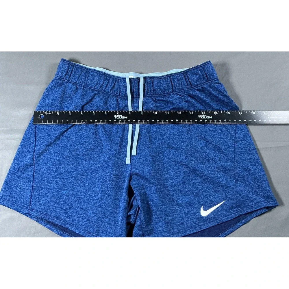 Nike Dri-FIT Womens Blue Heathered Running Athletic Shorts Small Drawstring
